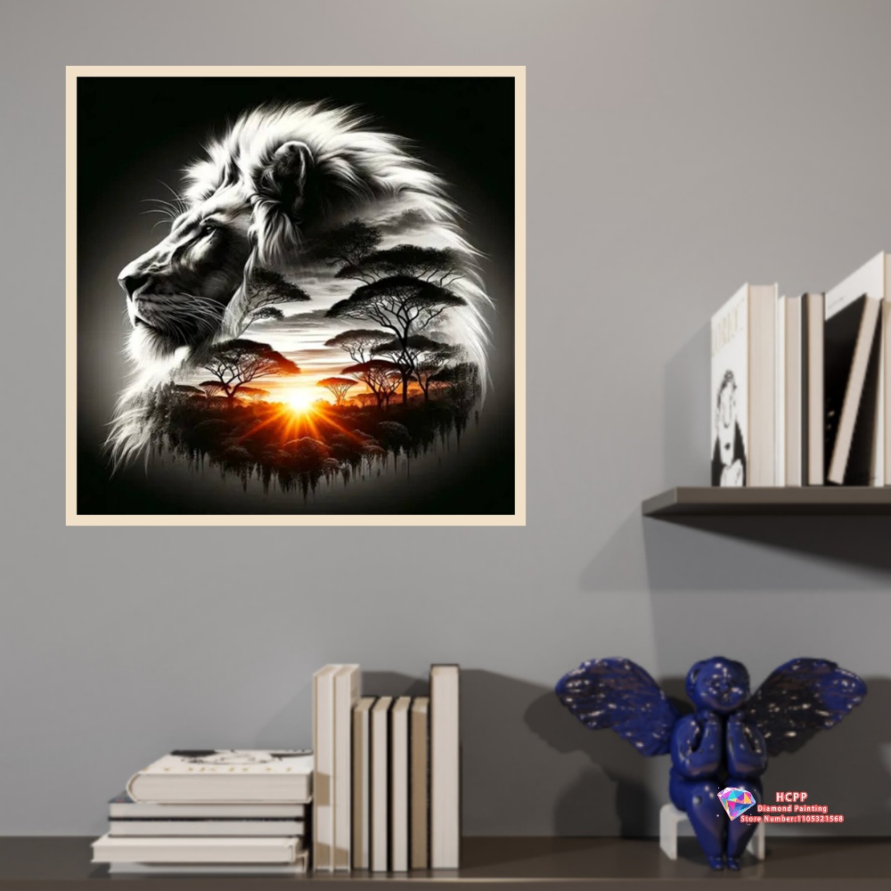Animal Lion Sunrise Jungle Dia - Art And Craft Jungle บทวิจารณ์และราคา