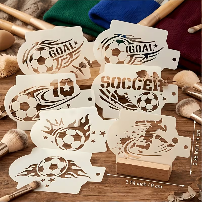 6Pcs Football Stencils for Pai - Art Craft Market บทวิจารณ์และราคา