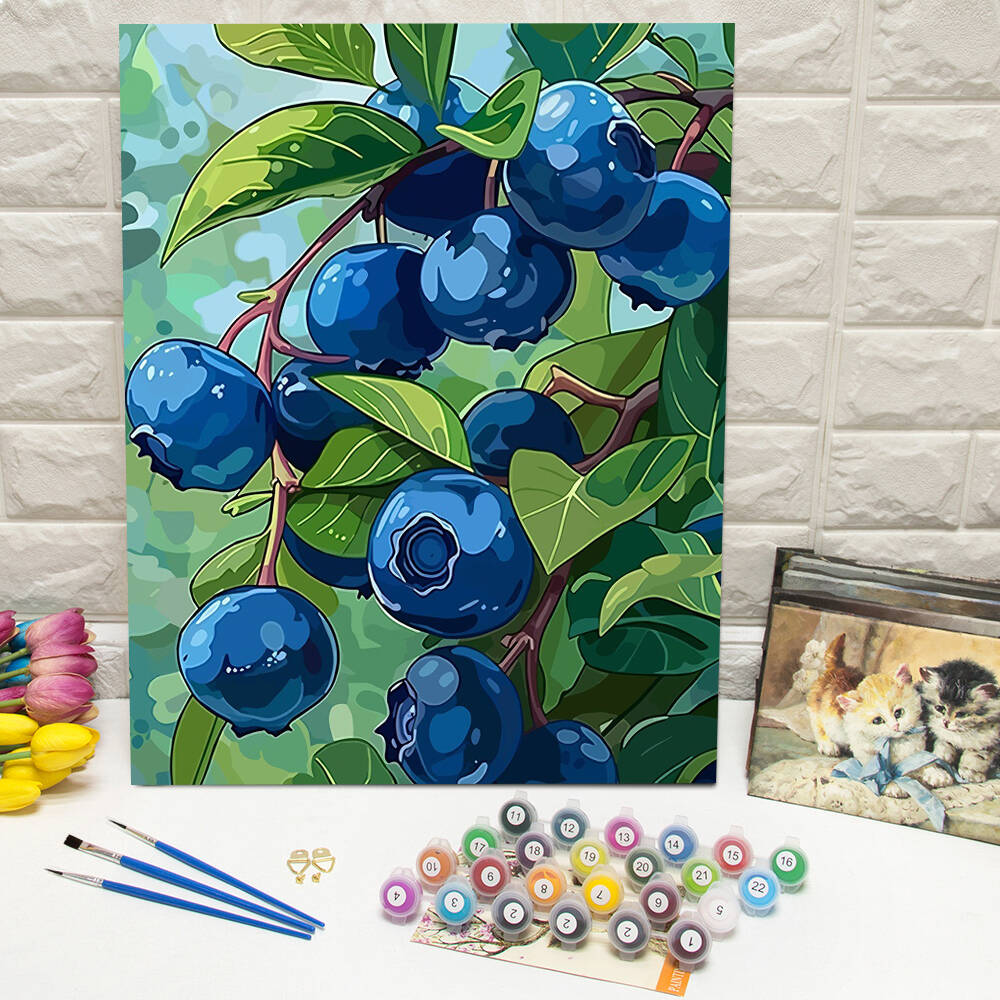 DIY Drawing By Numbers Blueber - Art Craft Gifts For Adults บทวิจารณ์และราคา