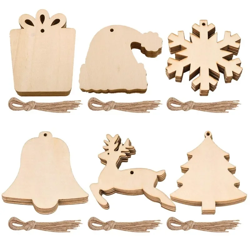 30pcs Unfinished Wooden Christ - Art And Craft Xmas Tree บทวิจารณ์และราคา