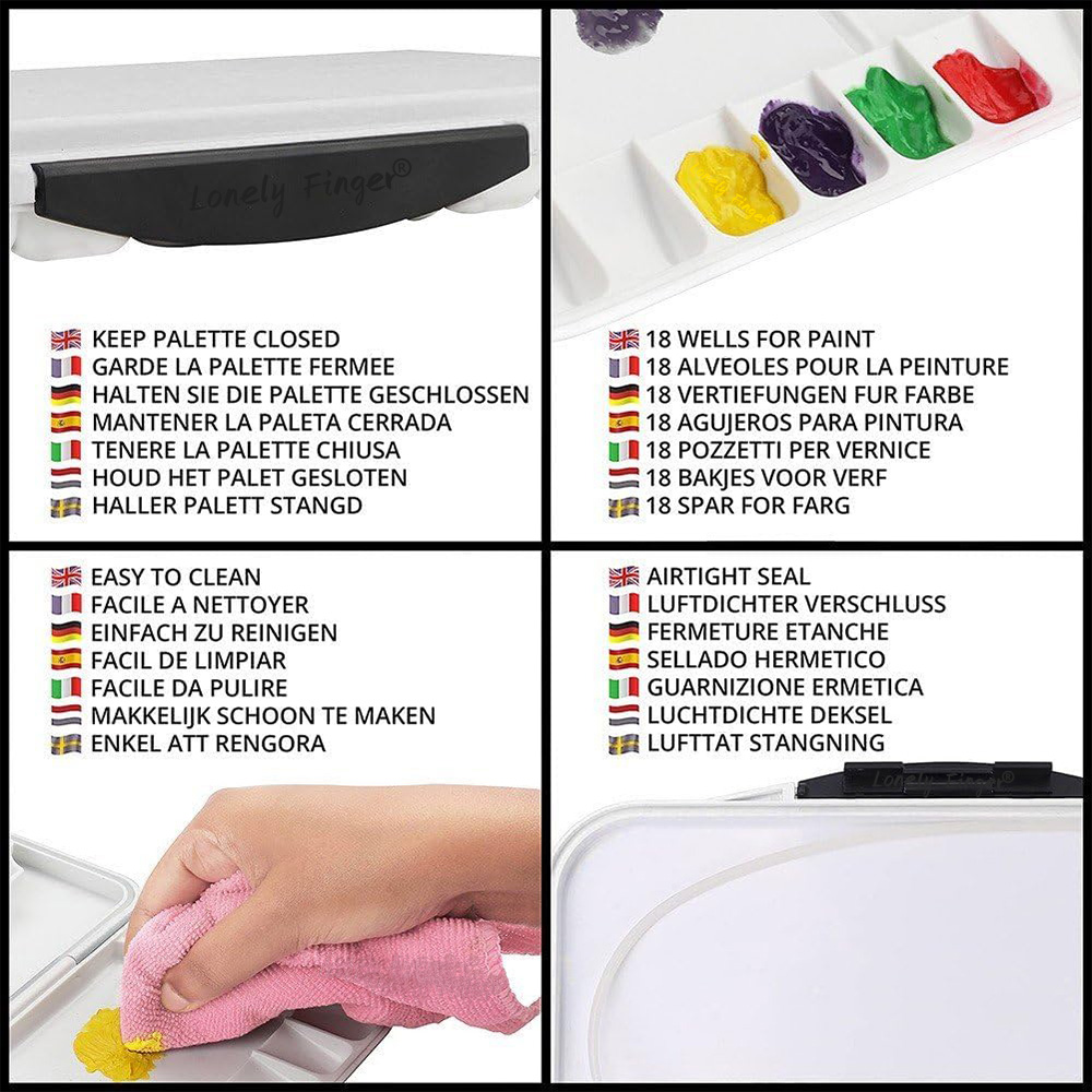 18 Wells Folding Watercolor Pa - Acrylic Pour Paint บทวิจารณ์และราคา