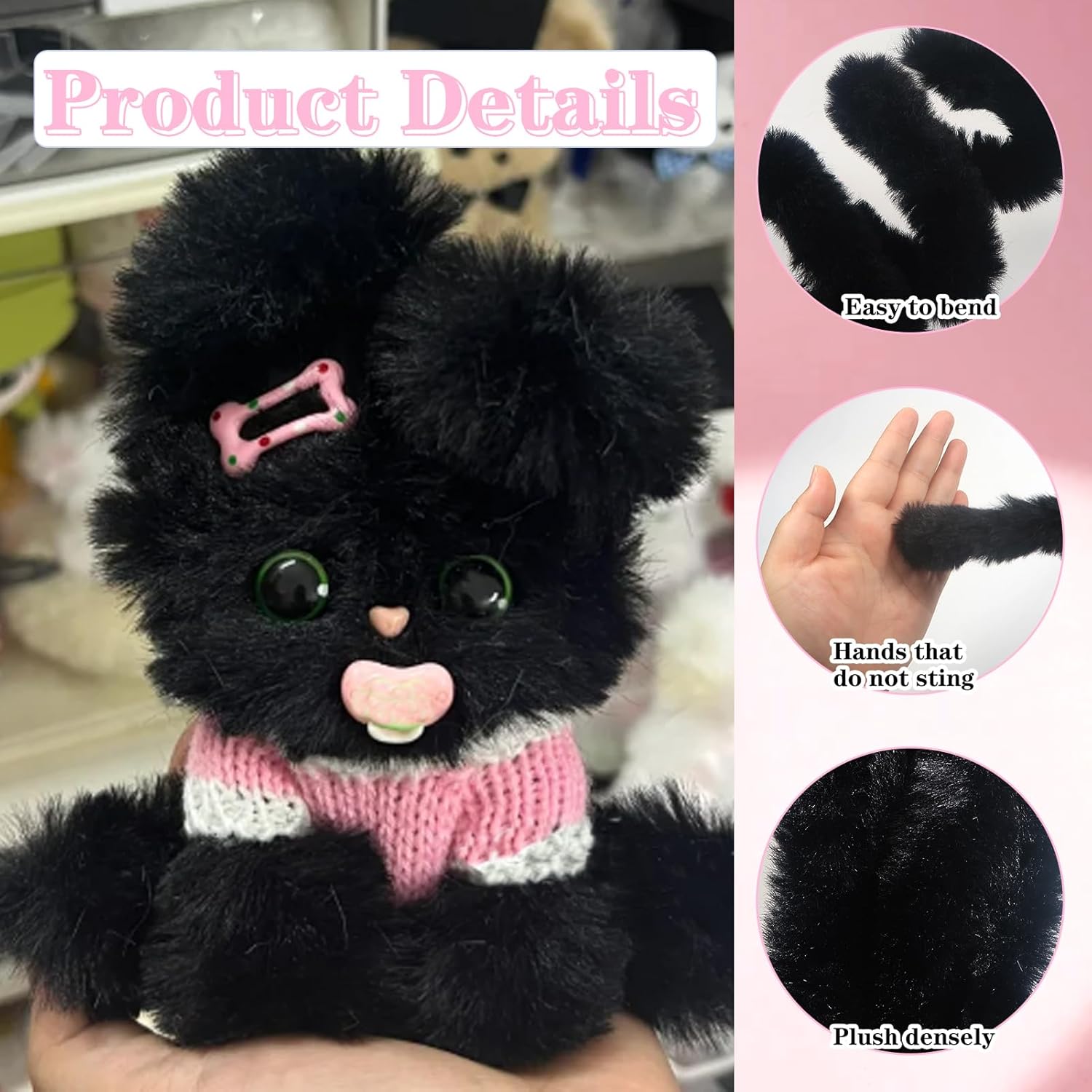 4Pcs Black Pipe Cleaners Craft - Art Craft Jumbo บทวิจารณ์และราคา