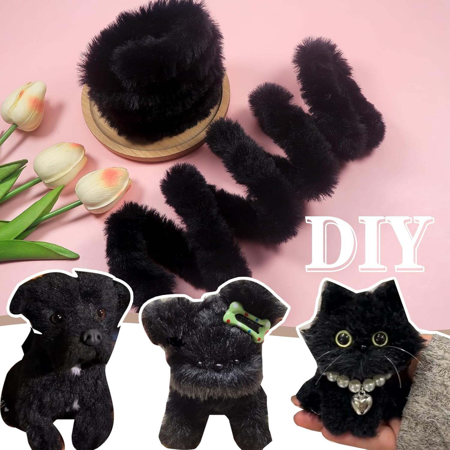 4Pcs Black Pipe Cleaners Craft - Art Craft Jumbo บทวิจารณ์และราคา