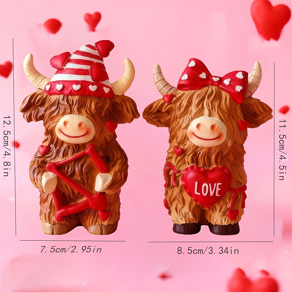 Highland Cow Couple Resin Orna - Art And Craft Valentine บทวิจารณ์และราคา