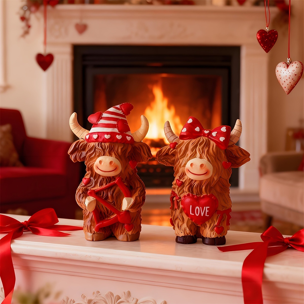 Highland Cow Couple Resin Orna - Art And Craft Valentine บทวิจารณ์และราคา