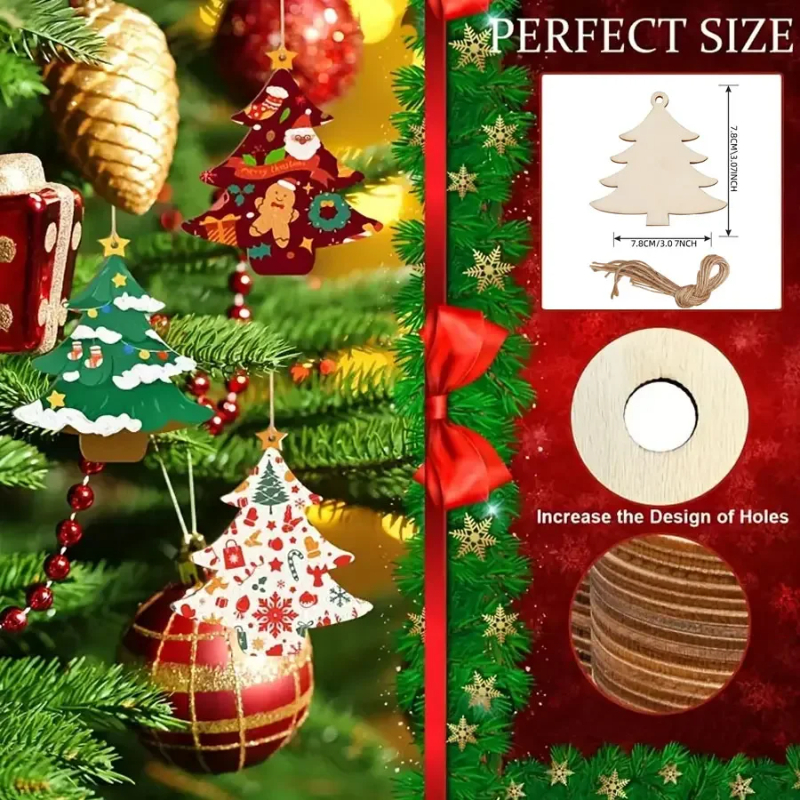DIY Paintable Blank Wooden Chr - Art And Craft Xmas Tree บทวิจารณ์และราคา