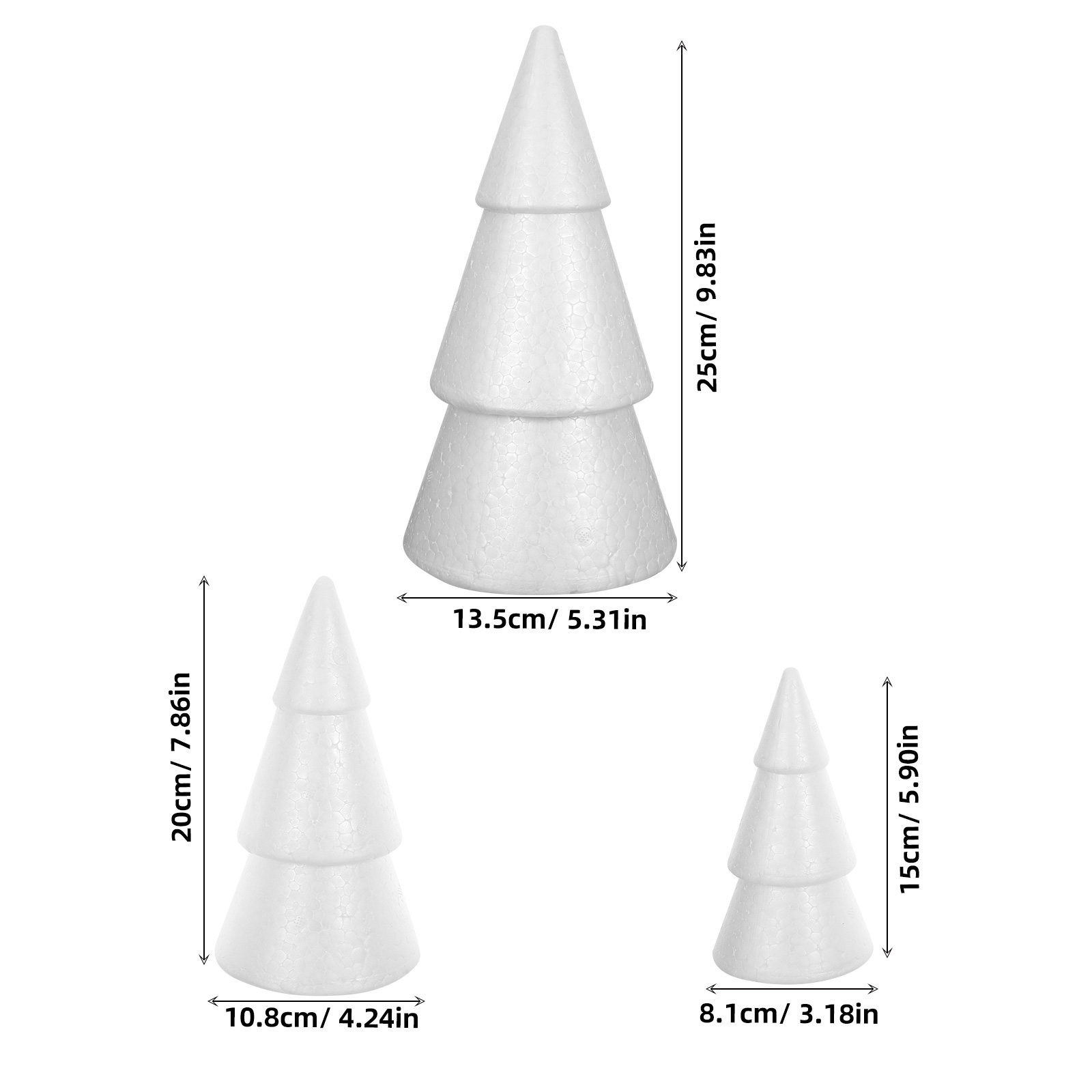 6Pcs White Polystyrene Christm - Art And Craft Xmas Tree บทวิจารณ์และราคา