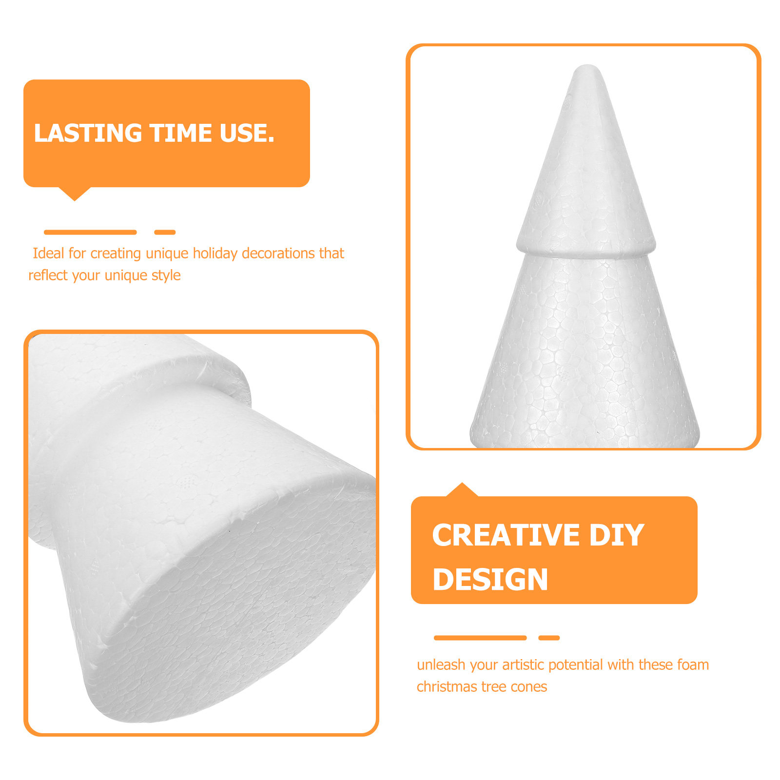 6Pcs White Polystyrene Christm - Art And Craft Xmas Tree บทวิจารณ์และราคา