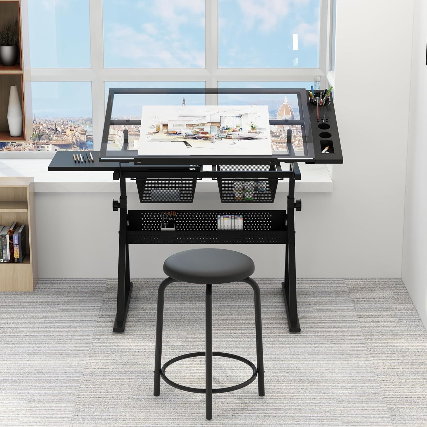 Table w/Stool, Height Adjustab - Art Crafting บทวิจารณ์และราคา