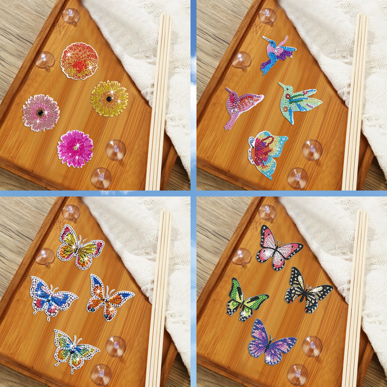 8 pieces of butterfly/flower/p - Art And Craft Valentine บทวิจารณ์และราคา