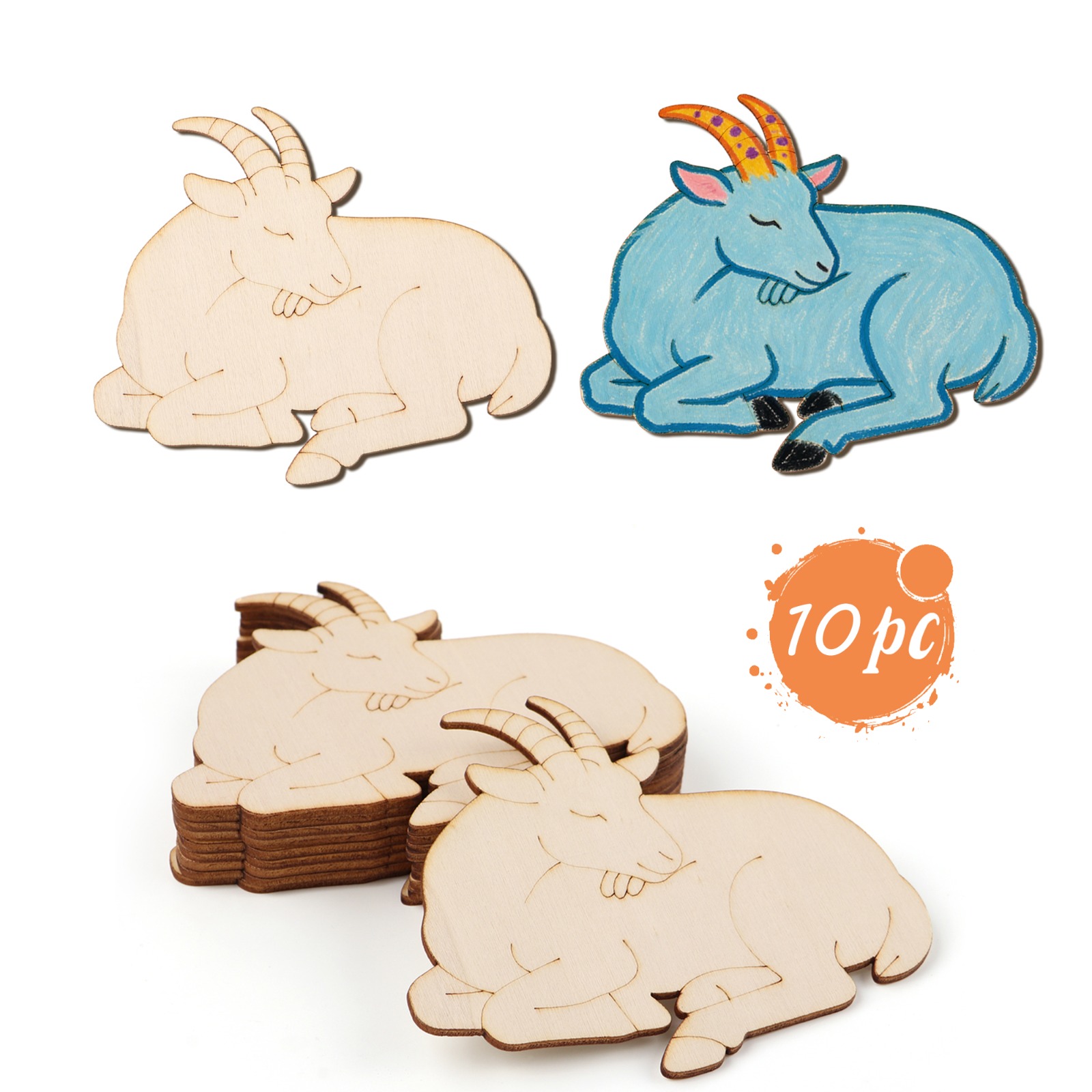 10pcs/set Unfinished Wood Shee - Art Crafting บทวิจารณ์และราคา