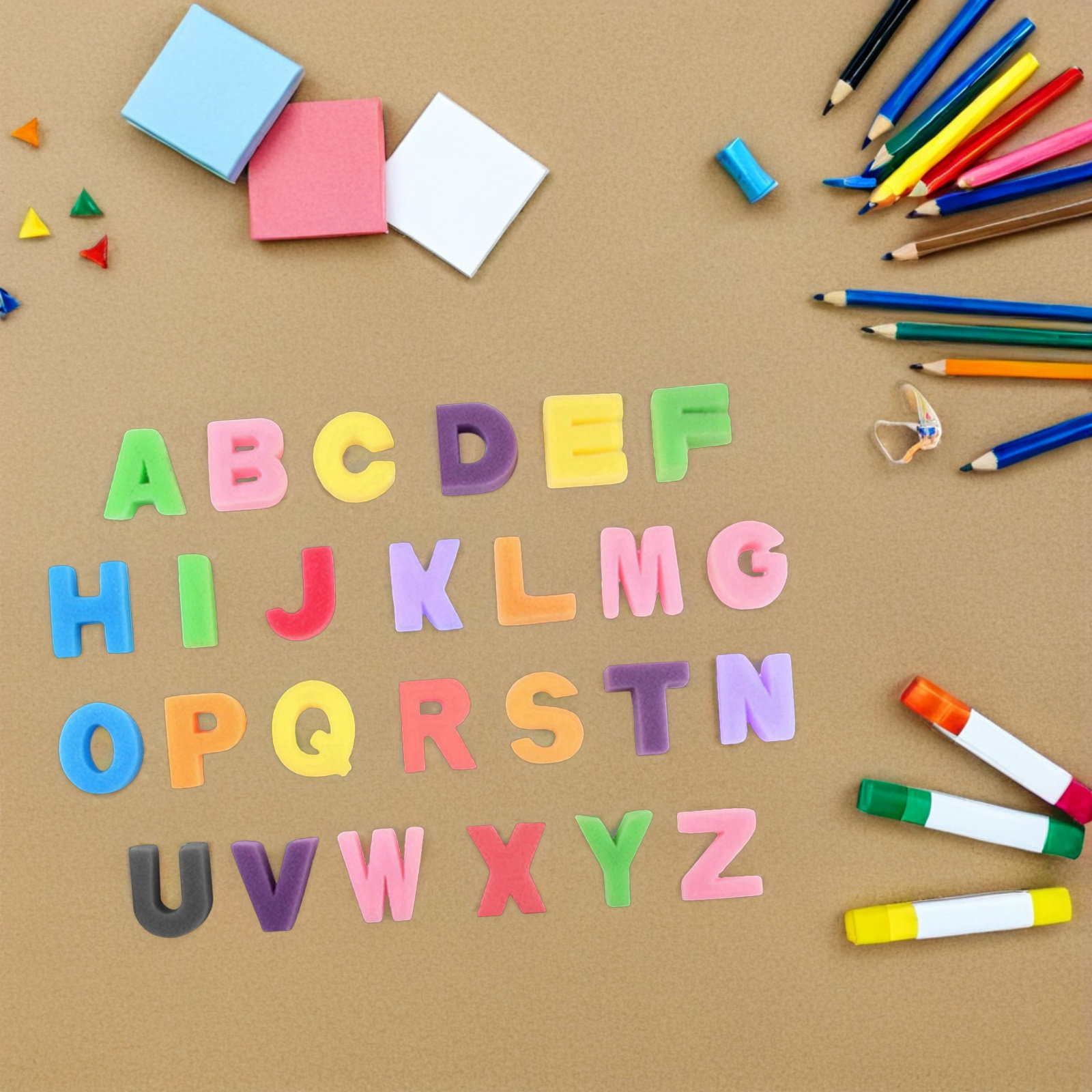 26Pcs Alphabet Sponge Stamps K - Art Craft Education บทวิจารณ์และราคา