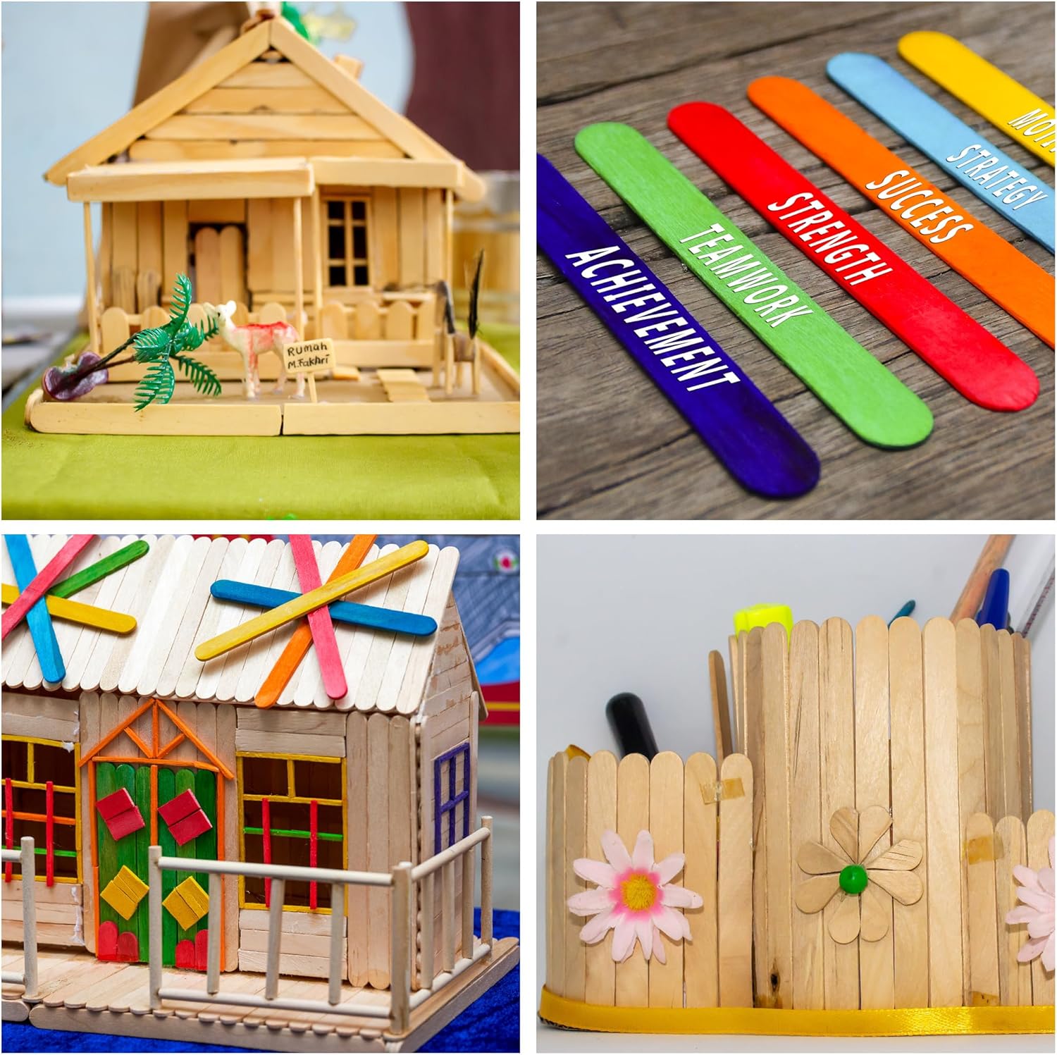60 Jumbo Craft Sticks 8 Inch N - Art Craft Jumbo บทวิจารณ์และราคา